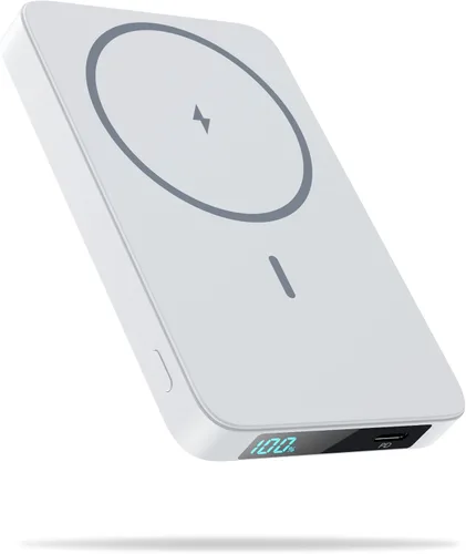 Miniatura 9 de Cargador portátil magnético, cargador portátil inalámbrico delgado con pantalla LCD, batería PD de carga rápida USB-C compatible con MagSafe, iPhone
