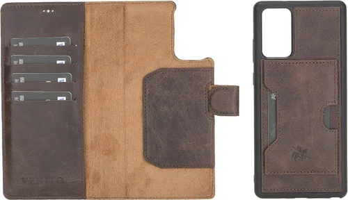 Miniatura 109 de Venito Florence - Funda de piel compatible con Samsung Galaxy S9, extra segura con bloqueo RFID, cartera desmontable para teléfono (gris decolorado)