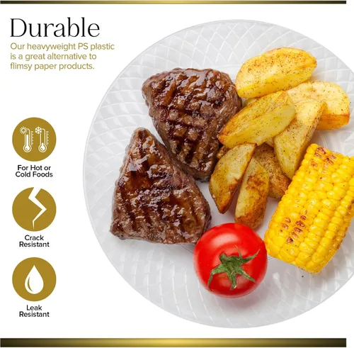 Miniatura 4 de Stock Your Home Platos de postre de plástico transparente de alta calidad, platos para aperitivos, postres y fiestas de 6 pulgadas (100 unidades)