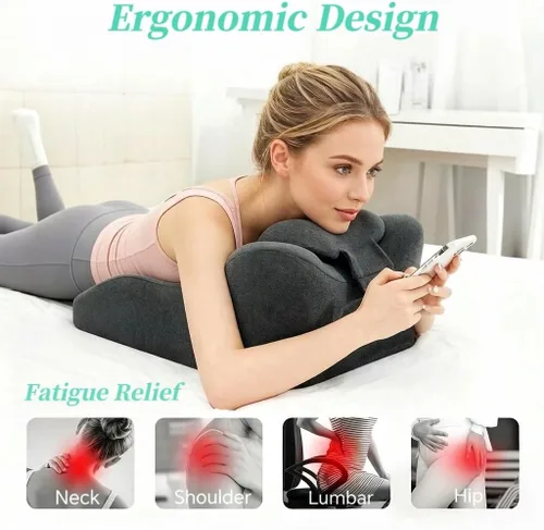 Miniatura 3 de Almohada multifuncional con respaldo ergonómico de cuña con amplias aplicaciones, cojín de espuma viscoelástica para dormir y leer, almohada Gris