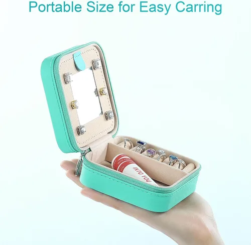 Miniatura 5 de Joyero de viaje - Joyero portátil pequeño, organizador de joyas, accesorios de viaje, esenciales para vacaciones, regalos de cumpleaños