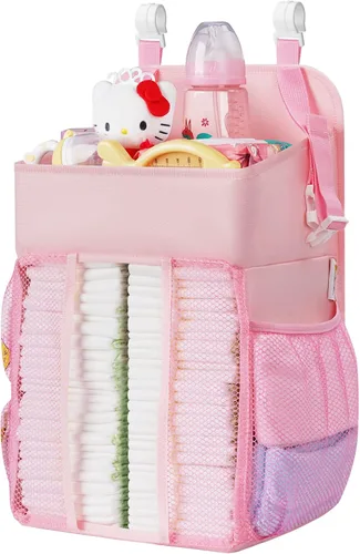 Miniatura 5 de Maliton Organizador de Pañales Colgante - Caddy para Mesa de Cambio, Cuna, Pack n' Play - Apilador Contiene 52+ Pañales - Organizador de Guardería