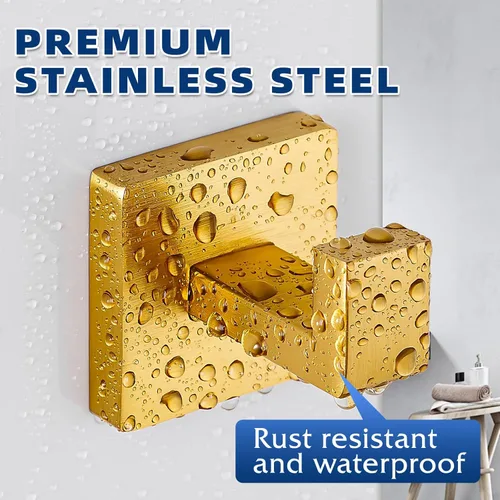 Miniatura 5 de Ganchos para toallas para baños, gancho moderno de acero inoxidable de servicio pesado montado en la pared, – ideal para colgar toallas, batas