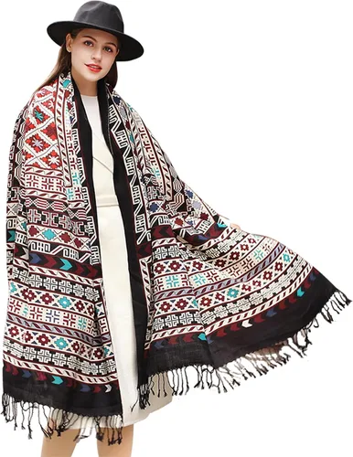 Miniatura 115 de DANA XU Manta de pashmina extragrande 100% de lana merina, bufanda de viaje, bufanda de cachemira para mujer, otoño e invierno, chal de gran