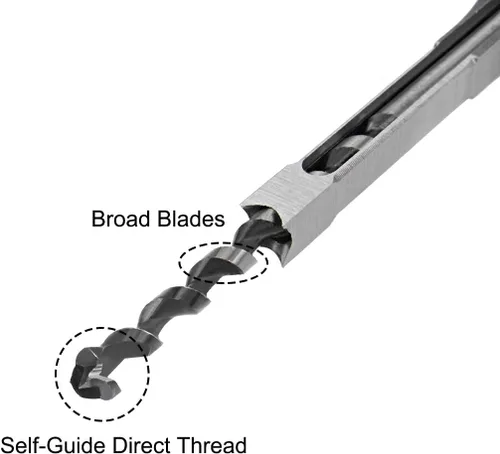 Miniatura 4 de uxcell Broca de agujero cuadrado, herramienta eléctrica de mortaja de cincel hueco de acero de alto carbono de 5/16 "para carpintería