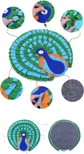 Miniatura 3 de Vedem Alfombrilla de olfato para animales pequeños, alfombrillas de forrajeo, juguete de alimentación interactiva, conejo, cobaya, rata, hámster