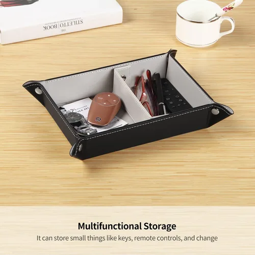 Miniatura 38 de Cuenco para llaves para hombres, soporte para entrada, mesita de noche, bandeja de valet para cosas de bolsillo, organizador de mesita de noche