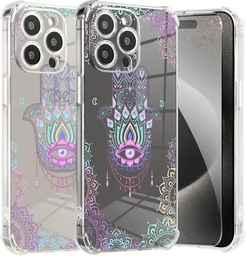 Miniatura 40 de Roemary Buffertech - Funda protectora para iPhone 13 Pro Max con diseño Golden Retriever, diseño de arcoíris con protector de pantalla