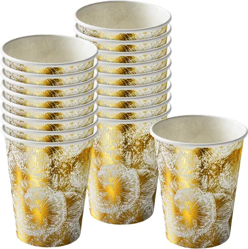SILVER SPOONS (18 – Paquete de 9 onzas) Elegantes tazas de café desechables – Tazas calientes para beber café, té, chocolate caliente y todo tipo de