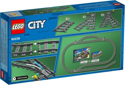 Miniatura 3 de LEGO City Trenes Switch Tracks 60238 - Juego de juguetes de construcción para niños, niñas y niños a partir de 5 años (8 piezas)
