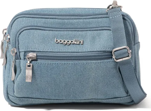 Miniatura 29 de Baggallini Bolsa cruzada pequeña con triple cremallera para mujer, 8 x 6 pulgadas, ligera, convertible