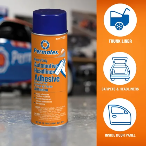 Miniatura 3 de Permatex 27828 Body Shop - Adhesivo de techo resistente, adhesivo en aerosol de alta resistencia, reparación de piezas interiores desprendidas