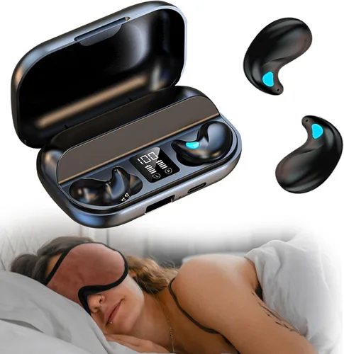 Xmenha Auriculares Inalámbricos Planos Invisibles para Dormir IPX5 Impermeables Auriculares Delgados Invisibles para Dormir para Personas que