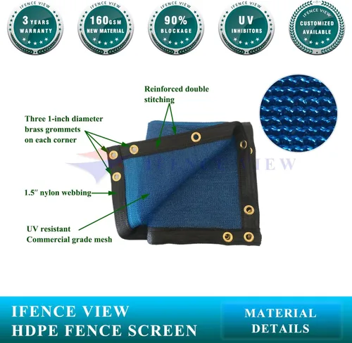 Miniatura 2 de Ifenceview - Paneles de malla para valla de privacidad, 8 x 3 pies a 8 x 50 pies, color azul, para construcción, patio, entrada, jardín, pérgola