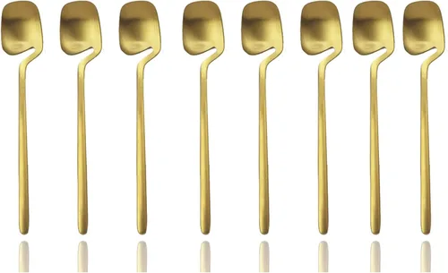 Miniatura 26 de JASHII Cuchara de mermelada de miel, mini cuchara de café de acero inoxidable, cucharadita, 6 piezas (plata mate)
