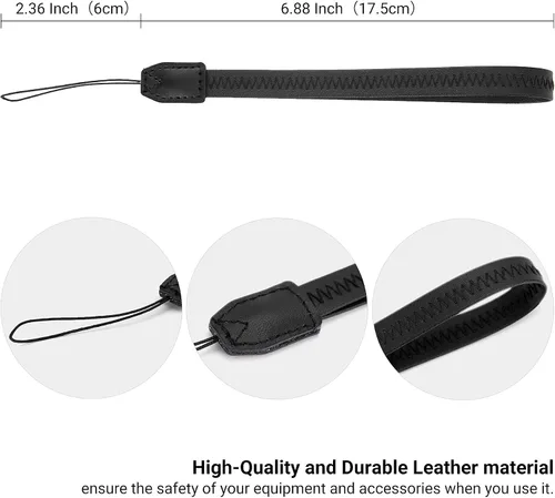 Miniatura 7 de Funda para cámara + 2 correas de mano para muñeca: estuche compacto para cámara con 2 correas de cuero para muñeca