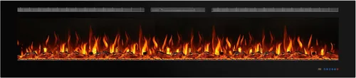 Miniatura 10 de Insertos de chimenea eléctrica inteligente de 36 pulgadas, calentador eléctrico empotrado y montaje en pared y chimenea lineal con aplicación