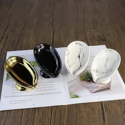 Miniatura 7 de Jabonera autodrenante de cerámica de mármol blanco, soporte de soporte para jabonera, jabonera, jabonera, jabonera, para baño, ducha, mostrador