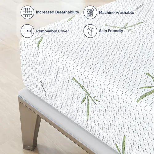 Miniatura 4 de IULULU Colchón individual en una caja, colchón de espuma viscoelástica de 6 pulgadas para niños, firmeza media, certificado CertiPUR-US