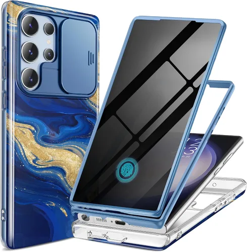 Miniatura 33 de GVIEWIN para Samsung Galaxy S23 Ultra Funda con cubierta deslizante para cámara, [Protector de pantalla incorporado] [2 Marcos frontales] Funda