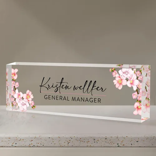 Miniatura 10 de Placa de nombre de escritorio personalizada, placas de identificación acrílicas personalizadas para escritorio, accesorio de oficina para mujeres
