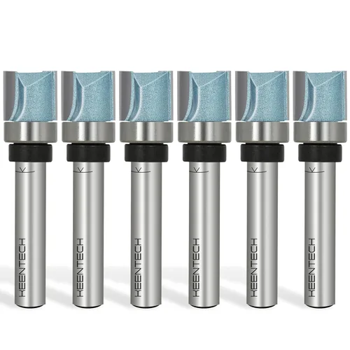 Miniatura 12 de KEENTECH Brocas de enrutador de 1/2 pulgada, broca de enrutador de ajuste empotrado, broca de patrón con punta de carburo de rodamiento superior
