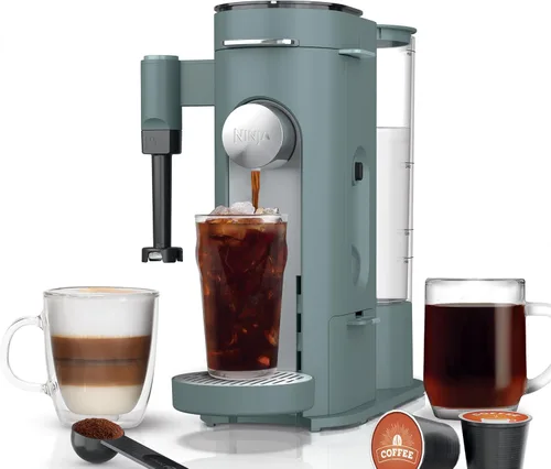 Miniatura 10 de Ninja Pod & Grounds - Cafetera especializada de una sola porción, compatible con cápsulas K-Cup, prepara café molido, diseño compacto, espumador