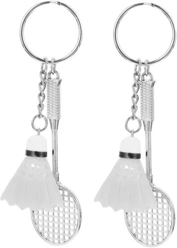 Sosoport Llavero de bádminton de 4 piezas, mini regalos, accesorios de mochila, pelota de fútbol, llavero de fiesta deportiva