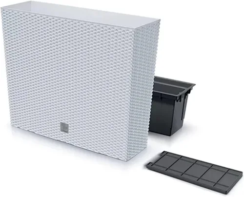 Miniatura 2 de Prosperplast Maceta para caja de tiempo Balcón, Dimensiones (mm) 580x180x498, Blanco, Plástico Ratán