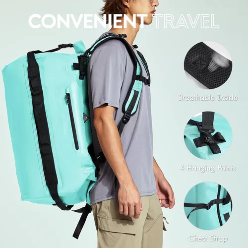 Miniatura 5 de Haimont Mochila Duffel Grande Impermeable con Parte Superior Enrollable, Bolsa Duffel Seca de Servicio Pesado para Navegación, Viajes, Camping