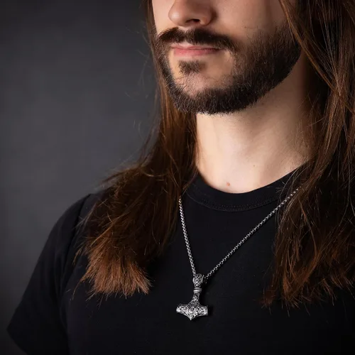 Miniatura 7 de Baldur Jewelry - Collar con Colgante de Martillo de Thor Mjölnir - Joyería Vikinga Nórdica de Thor - Collar de Thor - Regalos de Thor para Hombres