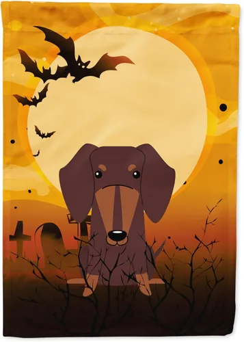 Miniatura 149 de Caroline's Treasures BB4307GF - Bandera de Halloween Airedale para jardín, bandera decorativa para patio exterior, obras de arte de patio, macizos