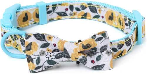 Miniatura 27 de Mile High Life Collares para perras hembras Lindo collar bandana Collares de tela de polialgodón suave para perros medianos Patrón de flores