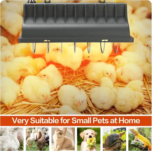 Miniatura 8 de Paquete de 2 calentadores de gallinero de 250 W para perrera, cama para gatos, reptiles e incubadoras, 2 modos de calentamiento para gallinero