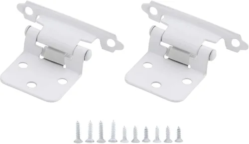 Miniatura 6 de Silverline SH5001-WT Bisagra empotrada de cierre automático de 0.047 in de grosor, herrajes para gabinete, superposición de montaje frontal