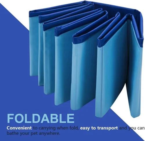 Miniatura 4 de Piscina de dragón barbudo con flotador inflable – Plegable plegable para bañera, bañera y reptil collar anillo para lagartos anfibios, suministros
