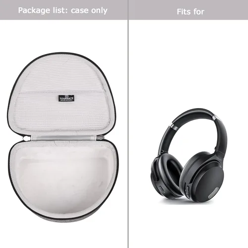 Miniatura 5 de Tourmate Funda de viaje rígida para auriculares Skullcandy Crusher Evo sobre la oreja/auriculares HROEENOI JZ02/Anker Soundcore Life Q20 Auriculares