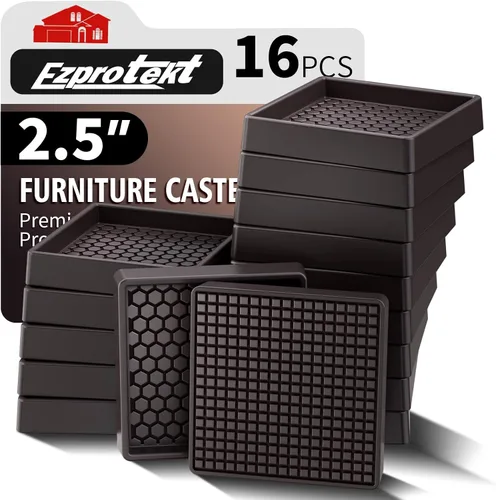 Miniatura 12 de Ezprotekt Almohadillas Antideslizantes para Muebles, 8 Piezas Copas de Ruedas de Goma Antideslizantes de 2.5", Posavasos Antideslizantes