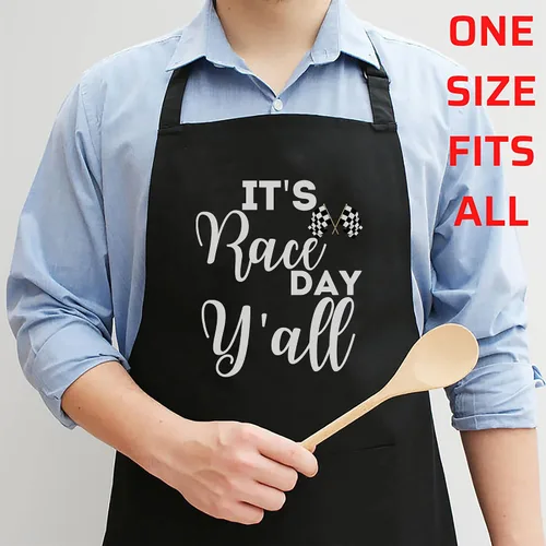 Miniatura 4 de It's Race Day Y'all Car Racing T-shirt Funny Race Day Shirt Workwear Kitchen Apron Black Aprons - 1Size fits all Men Women