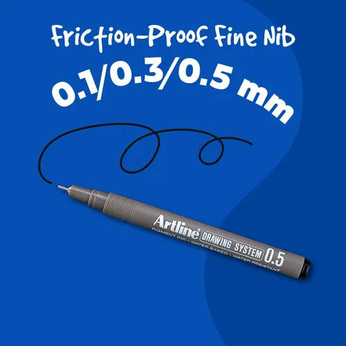 Miniatura 4 de Artline 230 bolígrafos de punta fina con sistema de dibujo, bolígrafos de dibujo técnico artístico, ideales para dibujar, ilustrar y más, negro