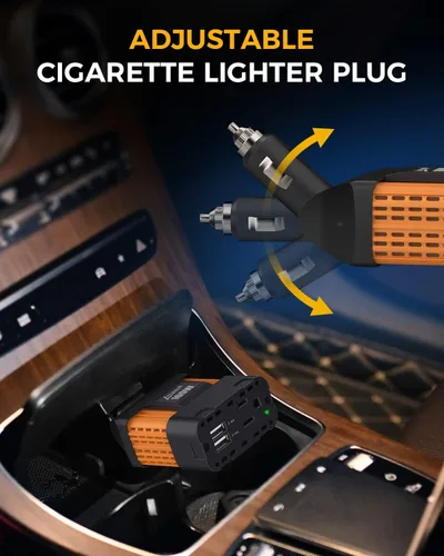 Miniatura 3 de Inversor de corriente para automóviles, de la marca Ampeak, de 12 V CC a 110 V CA, con puerto USB