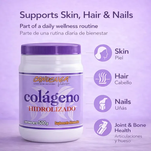 Miniatura 7 de CAHUENGA - Colágeno hidrolizado en polvo 17.64 oz - Proteína sin sabor para cabello, piel, uñas y articulaciones - Keto y sin gluten - Colageno