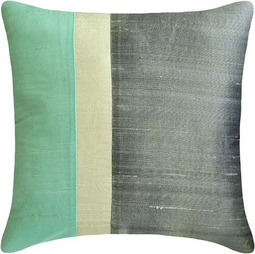 Miniatura 19 de Fabric Mart Direct Funda de cojín para sofá, fundas de cojín decorativas de color verde y gris, de 12 x 12 pulgadas, almohadas de retazos de bloques