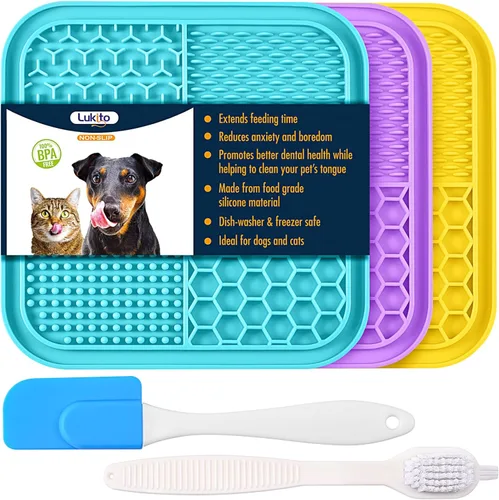 Miniatura 8 de Alfombrilla para Lamer para Perros y Gatos, Alfombrilla de Lamer con Ventosas para Alivio de la Ansiedad en Perros, Almohadilla de Mantequilla