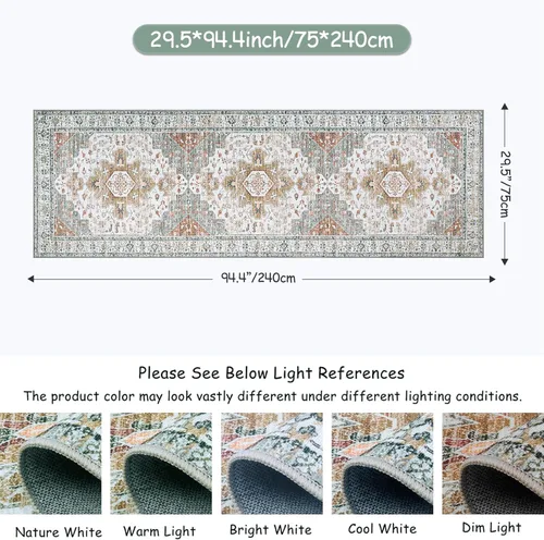 Miniatura 2 de Moynesa Alfombra lavable ultrafina – Alfombra de pasillo de 2 pies 6 pulgadas x 8 pies, alfombra de cocina y baño, alfombra de entrada de pelo bajo
