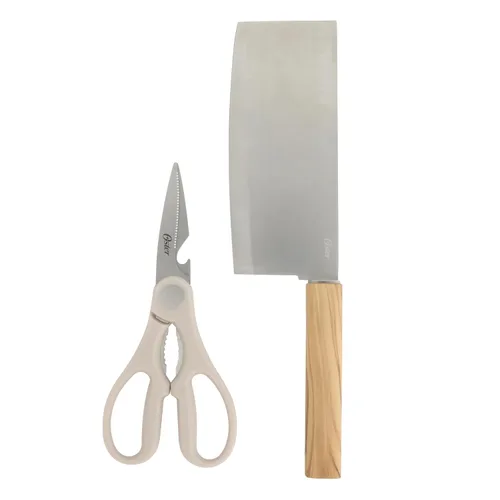 Miniatura 8 de Oster Evansville - Juego de cuchillos de cocina de 14 piezas, acero inoxidable con asas blancas de lino - Cuchillos para cocina Lino Blanco