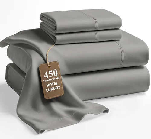 Miniatura 14 de LANE LINEN - Sábanas tamaño Split King para cama ajustable, 450 hilos, 100% algodón, 2 sábanas bajeras individuales XL, con bolsillo profundo, 05