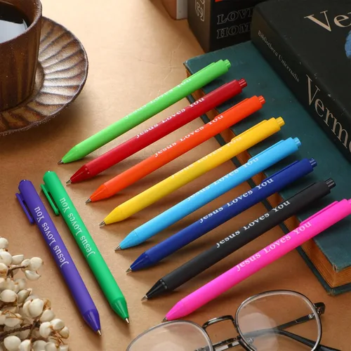 Miniatura 4 de Jetec 100 bolígrafos de Jesús te ama, bolígrafos cristianos coloridos, versículos de la Biblia, bolígrafos de gel retráctiles, regalos cristianos a