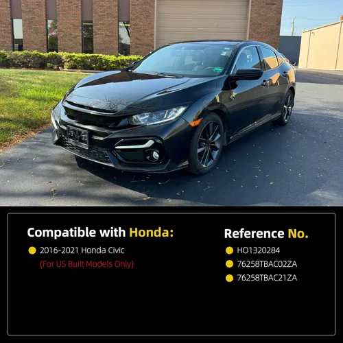 Miniatura 5 de Dasbecan Espejo Lateral Izquierdo del Conductor Compatible con Honda Civic 2016-2021 Cristal de Vidrio con Calefacción Manual Plegable Montaje