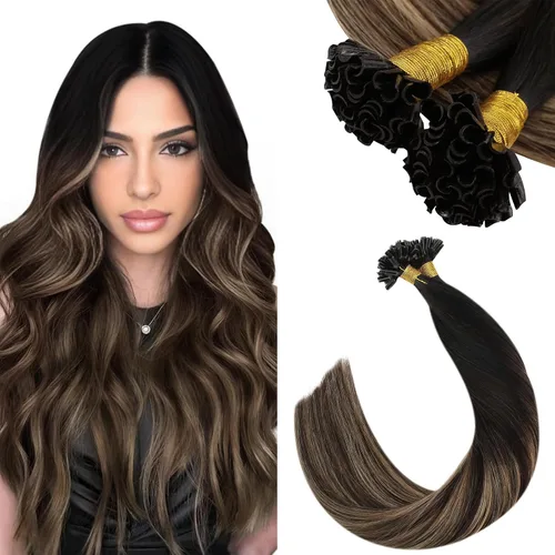 Miniatura 38 de Ugeat - Extensiones de cabello humano con microanillo, 14 pulgadas, extensiones de cabello Remy con microcuentas de 1 gm/hebra, 50 gms, extensiones